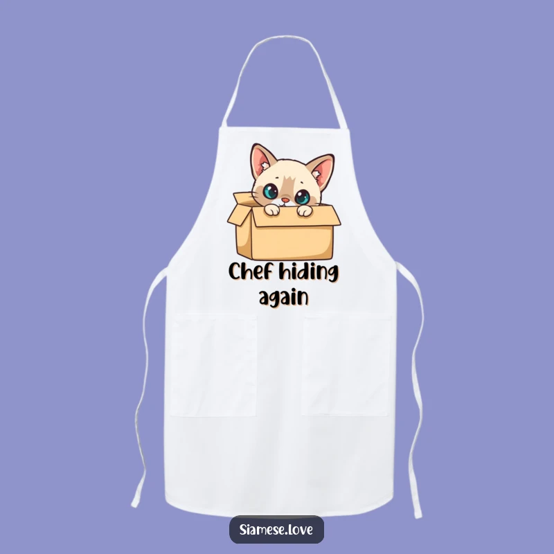 Funny Siamese Cat Box Apron - Curious Chef Gift