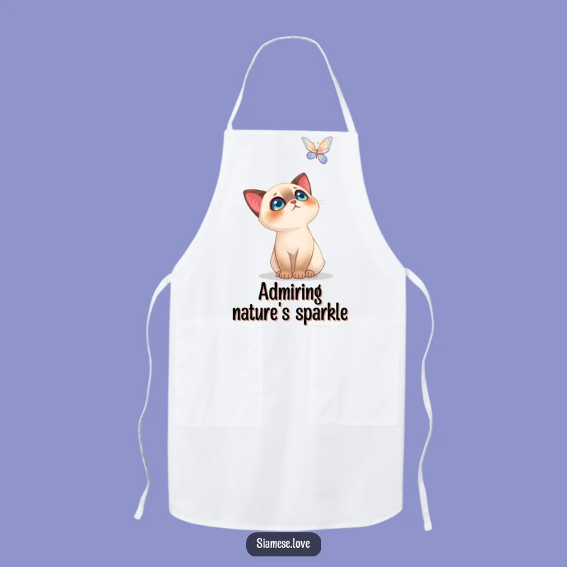 Funny Siamese Cat Apron: Cooking with Butterfly Magic - A Chef's Gift