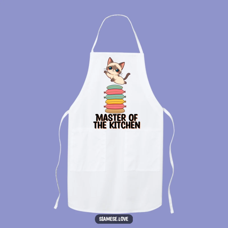 Funny Siamese Cat Apron: Cook with Elegant Feline Flair