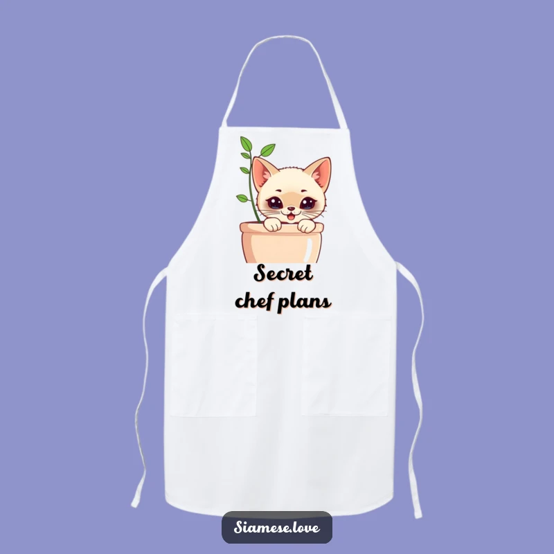 Funny Kawaii Siamese Cat Planter Apron: Kitchen Fun, Perfect Funny Gift