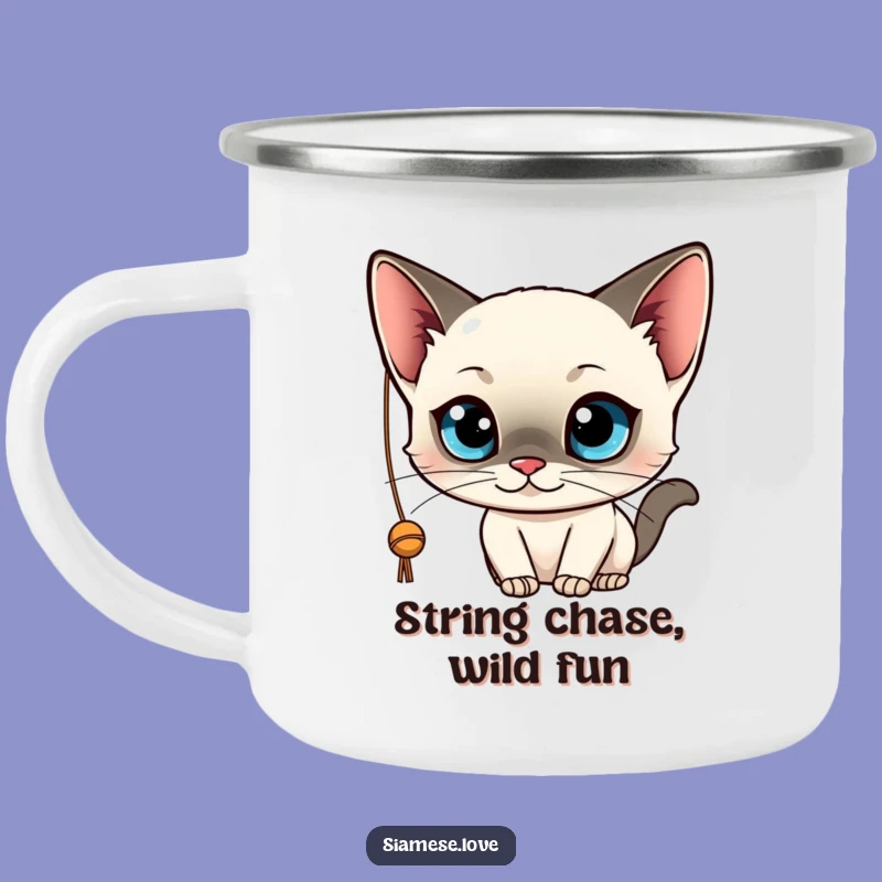 Funny Siamese Cat Camping Mug: Your Kawaii Outdoor Companion