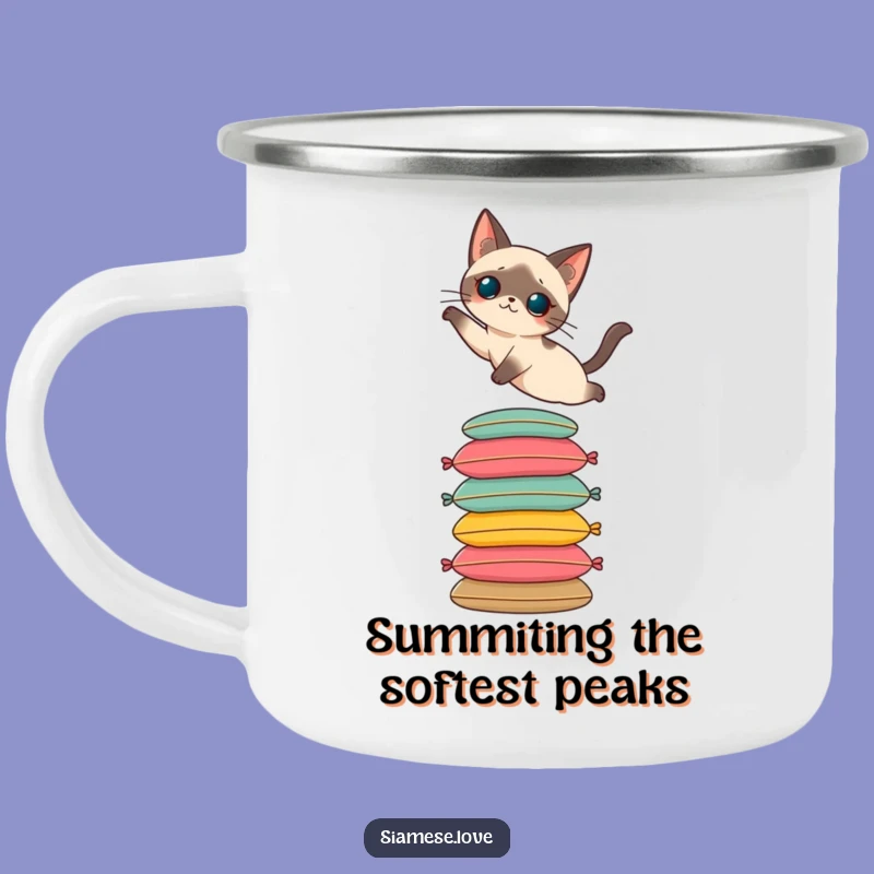 Funny Siamese Cat Camping Mug: Your Elegant Outdoor Companion