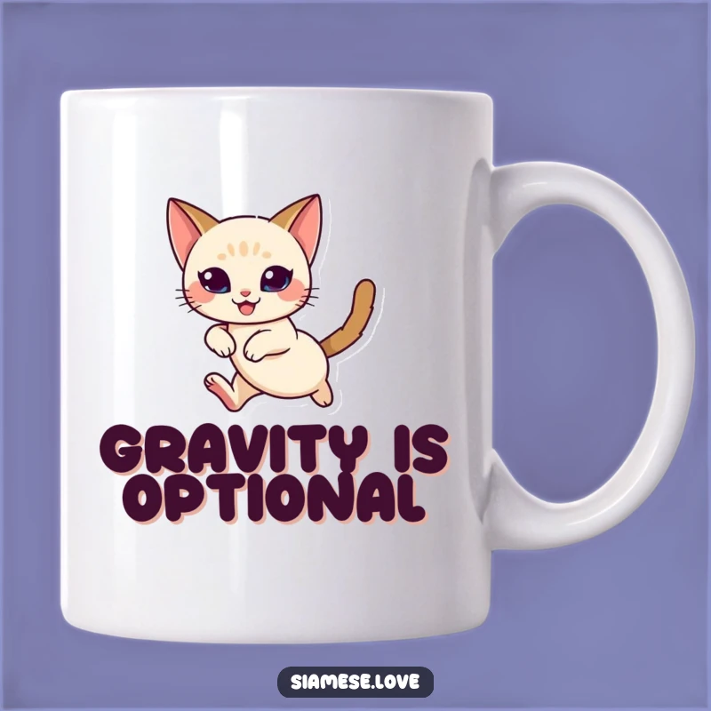 Funny Siamese Cat Leap Mug: Delightful Gift for Graceful Cat Lovers