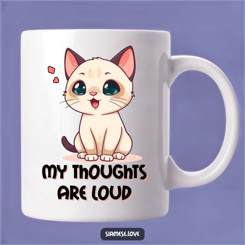 Funny Chattering Siamese Cat Mug - Exaggerated Sound Bubble Gift