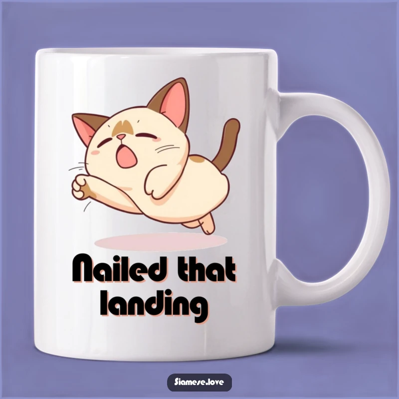 Funny Kawaii Siamese Cat Dive Mug: Clumsy Feline Fun Gift for Cat Lovers