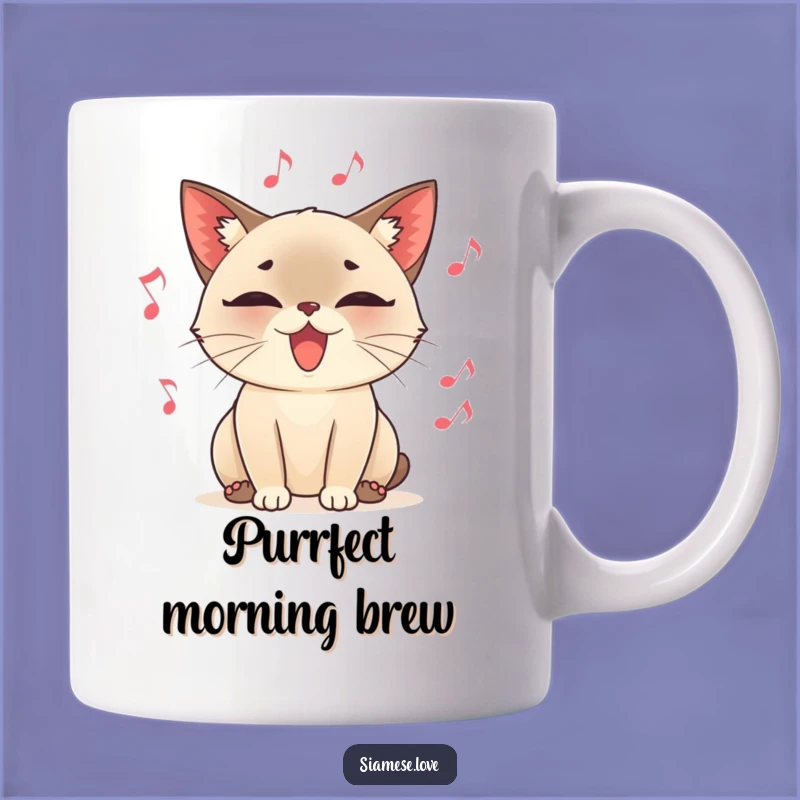 Funny Purring Cat Mug, Musical Melody Design, Amusing Gift Idea for Cat Lovers
