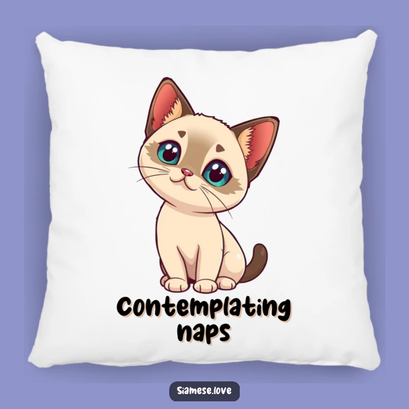 Funny Cat Head Tilt Pillow - Cozy Kawaii Siamese Cushion, Comforting Gift!