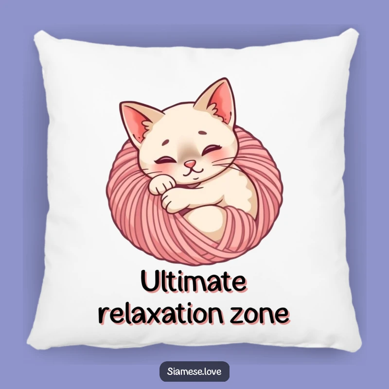 Funny Content Siamese Cat Yarn Ball Pillow - Cozy Comfort Gift!