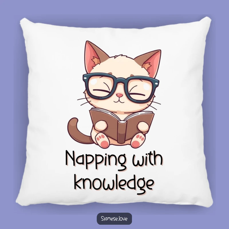 Funny Siamese Cat Upside Down Book Pillow - Comfy Literary Humor Decor!