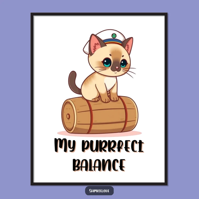 Funny Kawaii Cat Digital Art: Sailor Sailor Cat, Perfect Nautical Gift