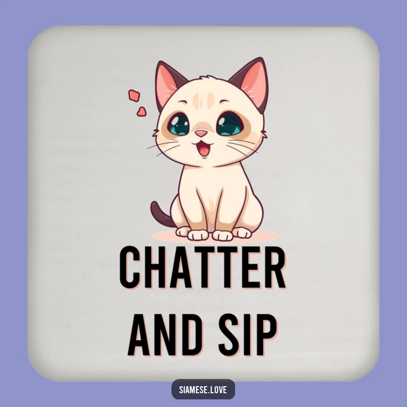 Funny Chattering Siamese Cat Coaster - Protect Surfaces with Feline Flair