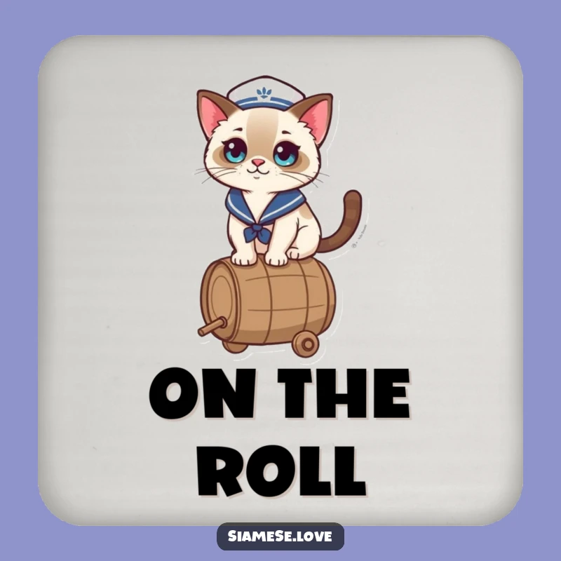 Funny Kawaii Cat Drink Coaster: Sailor Charm for Surfaces