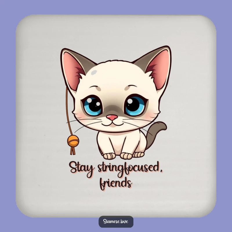 Funny Siamese Cat Coaster: Protect Surfaces with Kawaii Charm