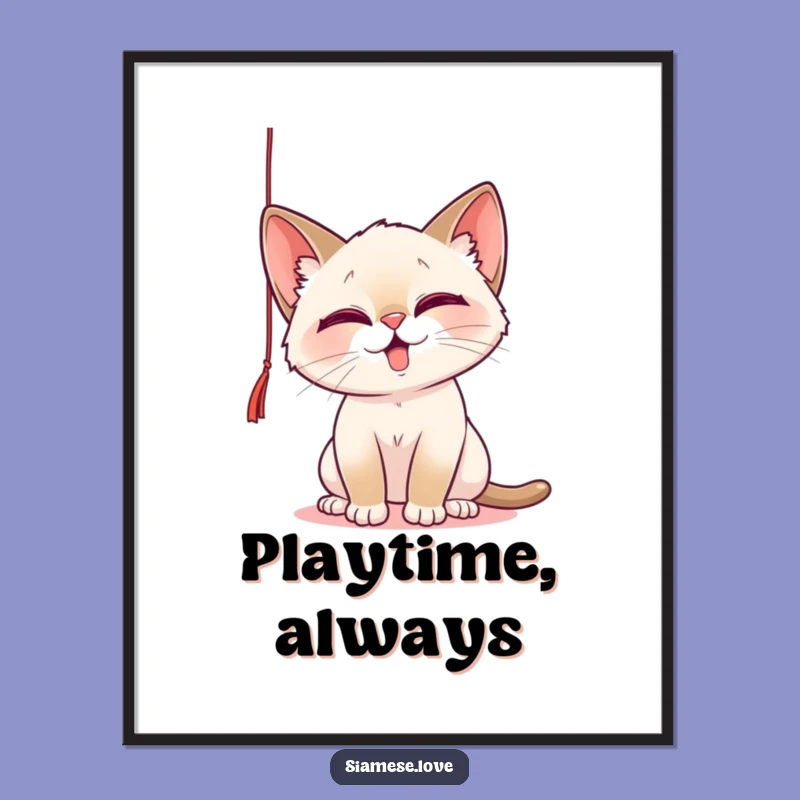 Funny Mischief Cat Poster: Playful Batting Art for Your Wall