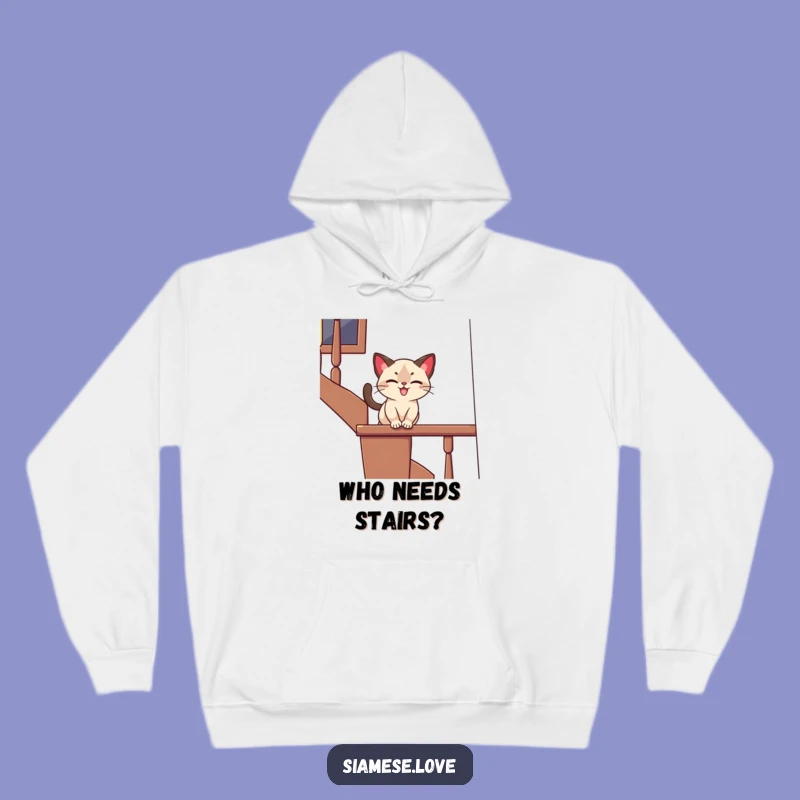 Cozy Funny Siamese Cat Banister Hoodie: Warmth Meets Playful Adventure