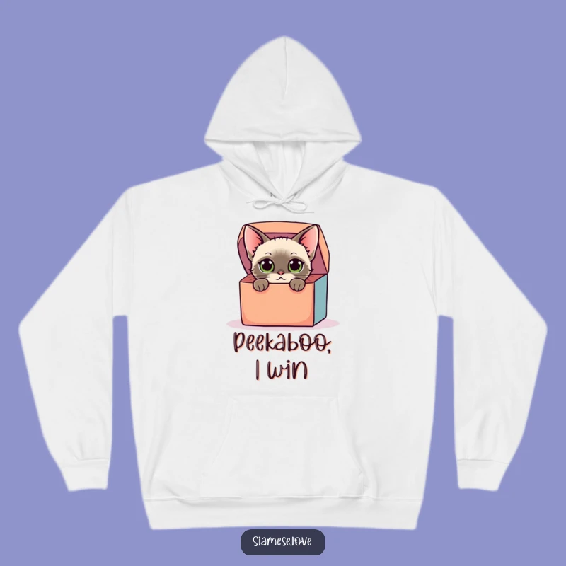 Cozy Funny Siamese Cat Box Hoodie: Warm Curiosity & Colorful Fun