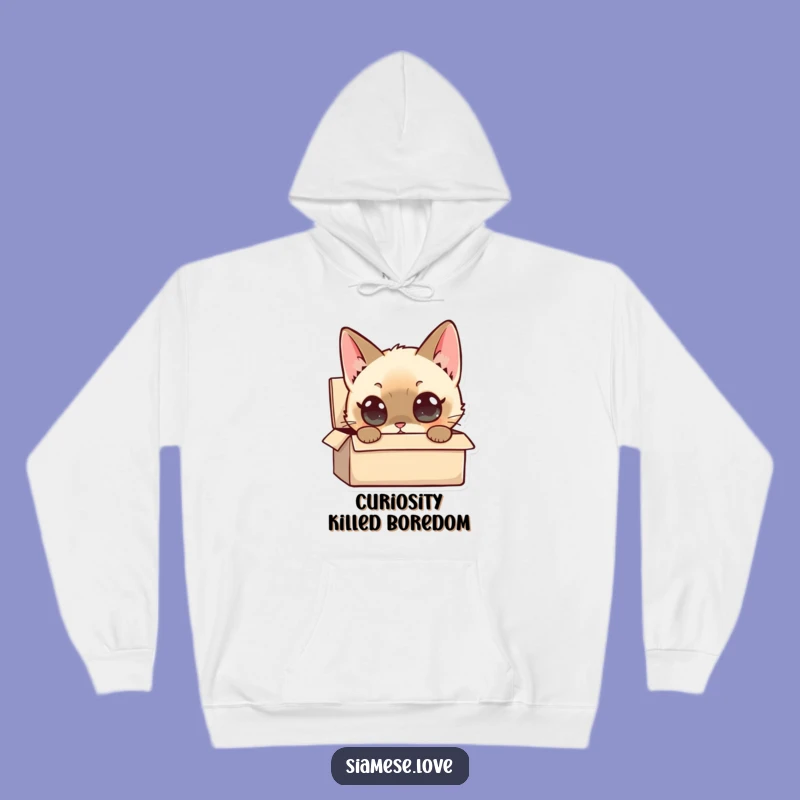 Funny Siamese Cat Box Curiosity Hoodie: Cozy Mysteries for Cat Fans