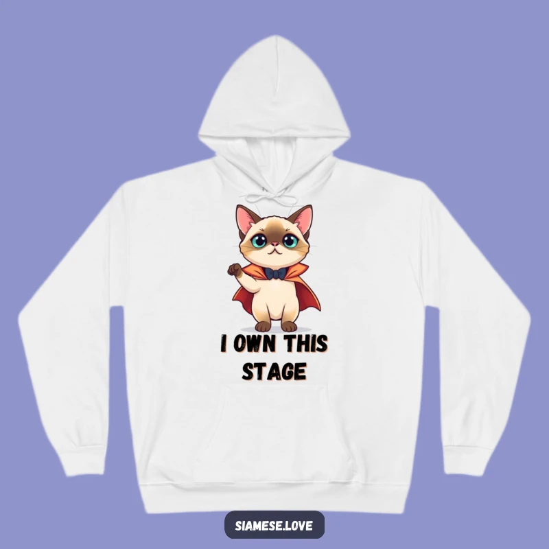 Funny Siamese Cat Cape Hoodie - Cozy Theatrical Cat Apparel Gift