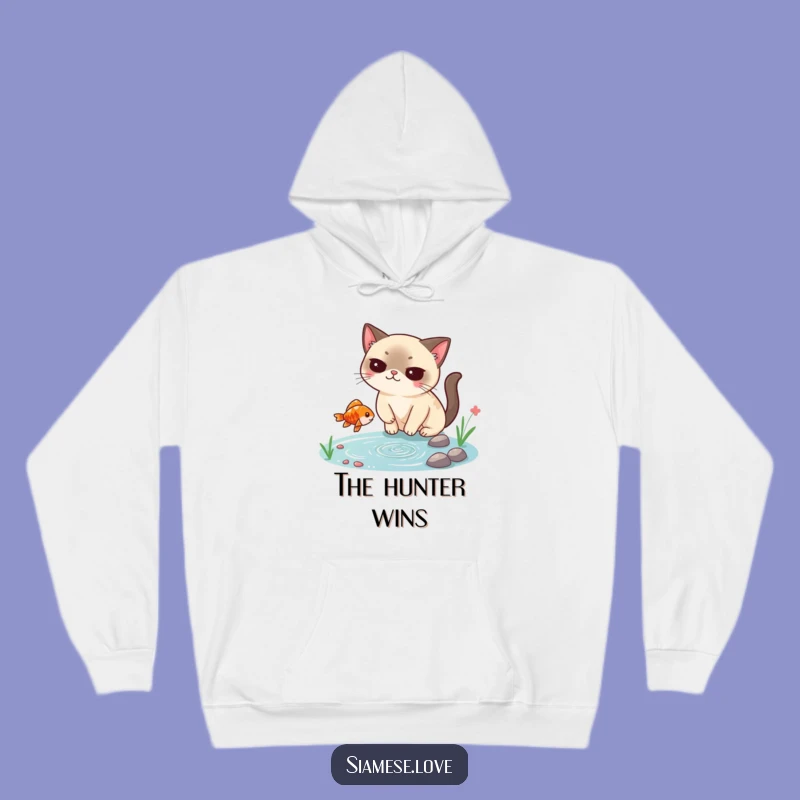 Funny Siamese Cat Hoodie: Smug Fish Catcher Warmth, Cozy Cat Lover Gift