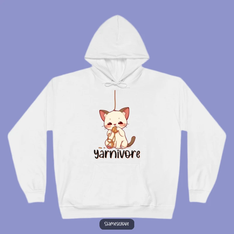 Funny Siamese Cat Yarn Hoodie: Cozy Playtime Fun, Great Funny Gift