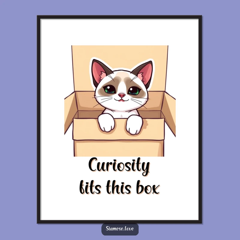 Free Printable Wall Art: Mischievous Siamese Cat - Quirky Downloadable Decor!