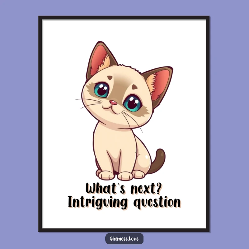 Free Printable Wall Art: Curious Cat, Kawaii Downloadable Decor!