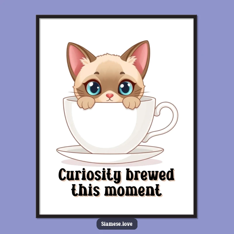 Free Printable Wall Art: Curious Siamese Cat, Humorous Downloadable Art