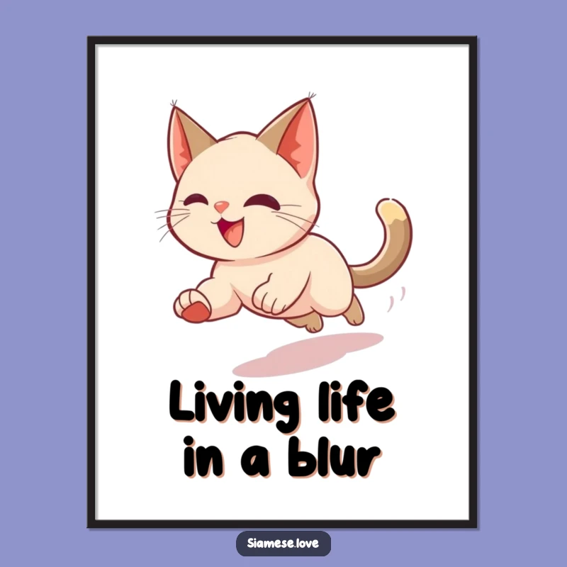 Free Printable Wall Art: Dizzy Siamese Cat Humor, Funny Downloadable Decor Gift!