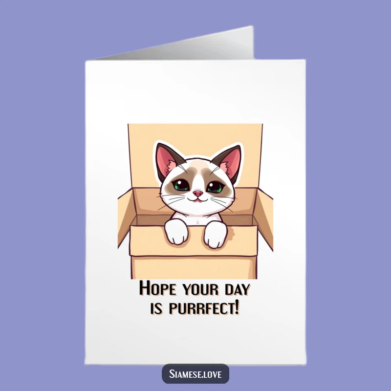 Free Printable Birthday Card: Mischievous Siamese Cat - Funny Downloadable Gift!
