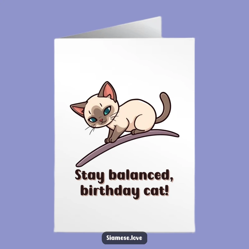Free Printable Cat Birthday Card: Elegant Balance Downloadable Gift