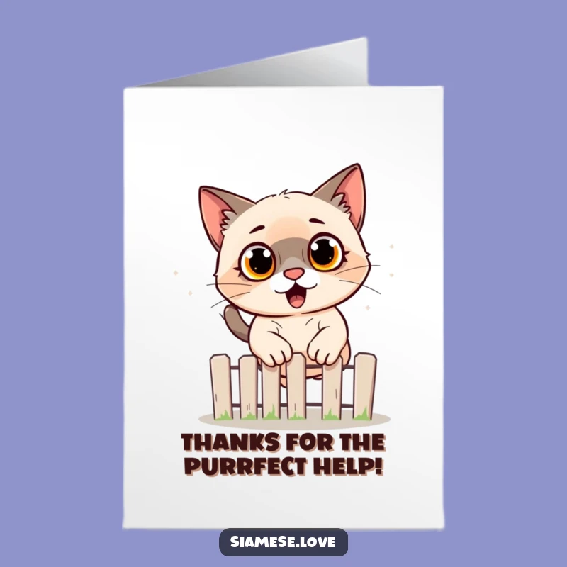 Free Printable Surprised Siamese Cat Thank You Card - Funny Downloadable Gift!