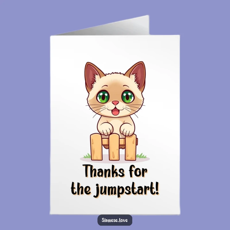 Free Printable Surprised Siamese Cat Thank You Card - Humorous Downloadable Art