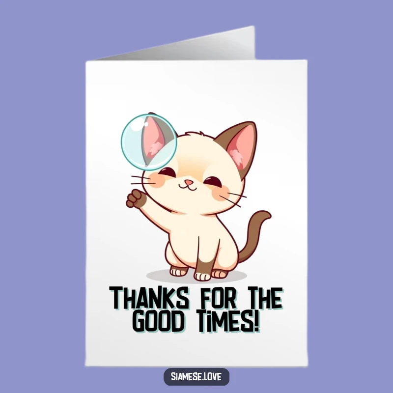 Free Printable Thank You Card: Playful Cat Bubble - Funny Downloadable Gift!