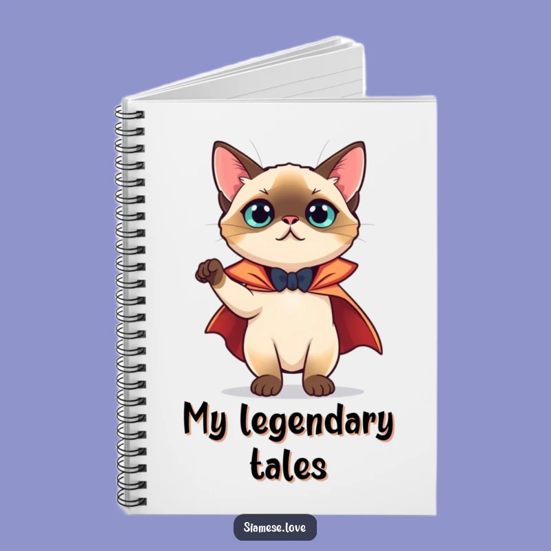 Funny Siamese Cat Cape Notebook - Theatrical Journal, Gift Idea
