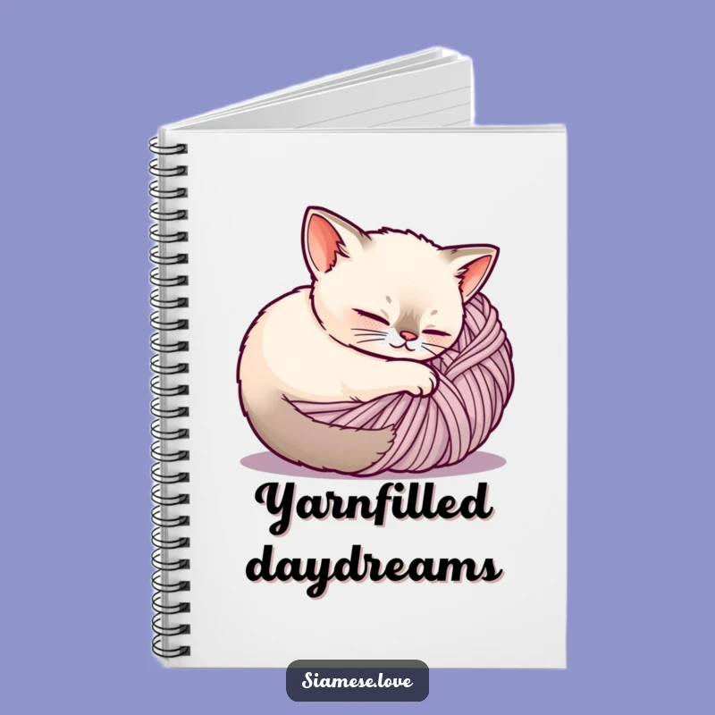Funny Siamese Cat Notebook - Cozy Yarn Journal for Ideas