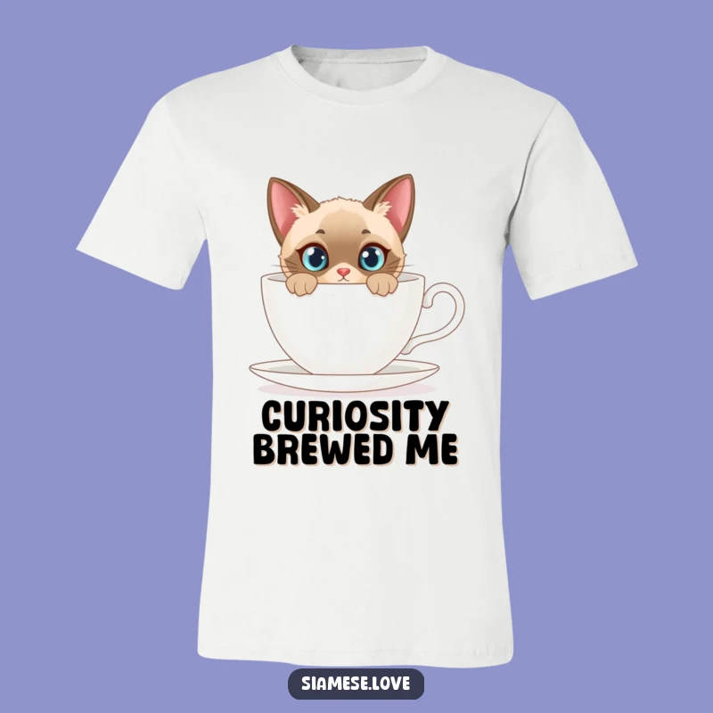 Funny Siamese Cat T-Shirt: Curious Peek Tee, Hilarious Feline Lover Gift