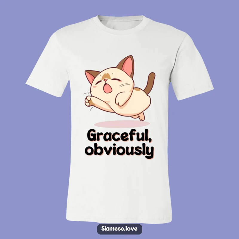 Funny Kawaii Siamese Cat Dive T-Shirt: Embrace the Clumsy Fun!