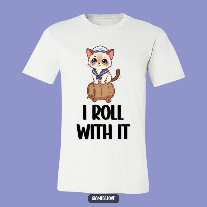 Funny Kawaii Cat T-Shirt: Sailor Balance Act Tee, Hilarious Gift