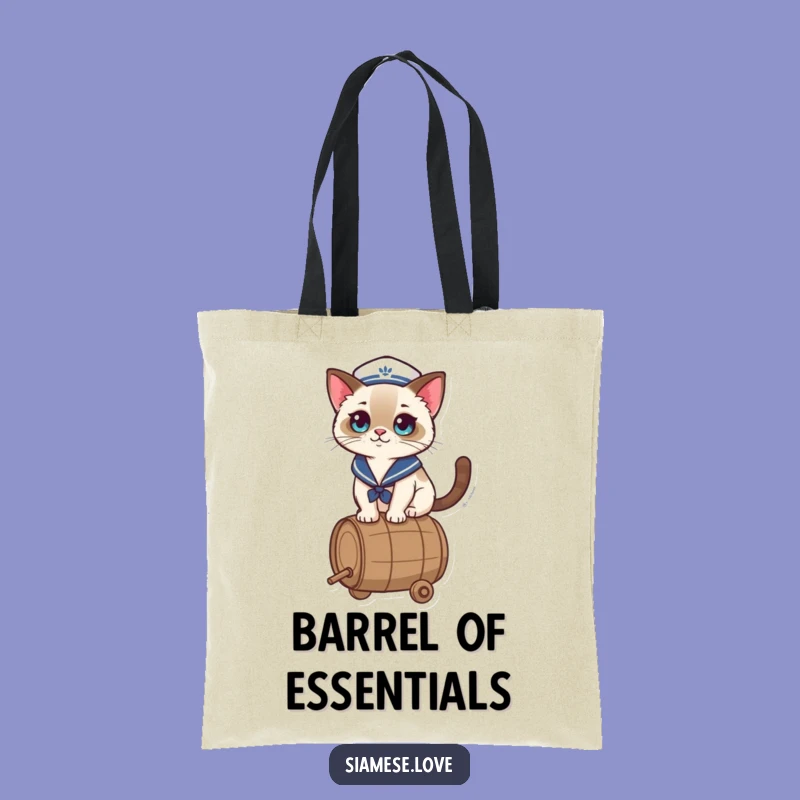 Funny Kawaii Cat Tote Bag: Carry Your Nautical Fun