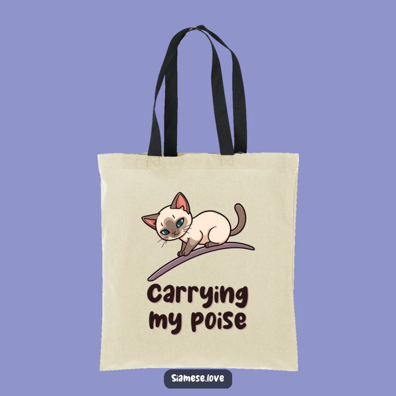 Funny Siamese Cat Balance Tote Bag: Carry Elegance with Humor
