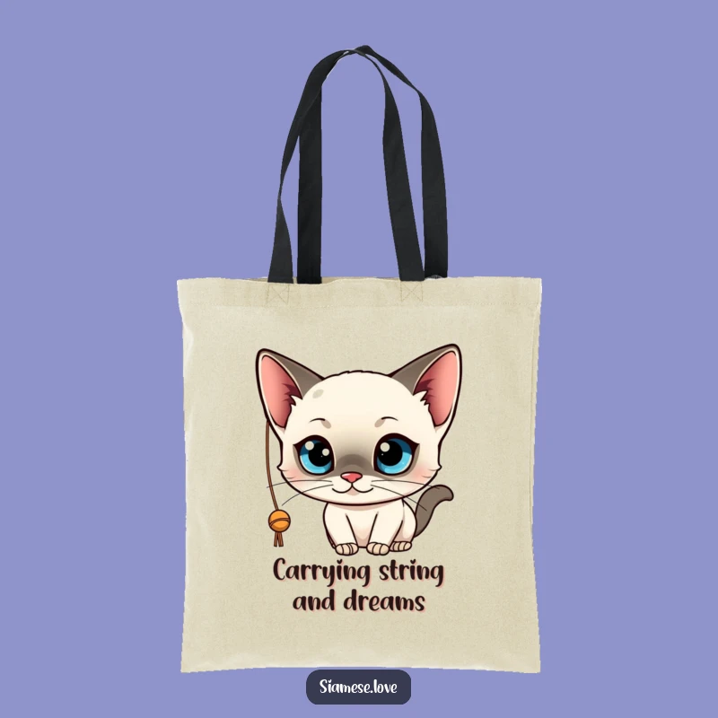 Funny Siamese Cat Tote Bag: Carry Your Essentials with Kawaii Charm