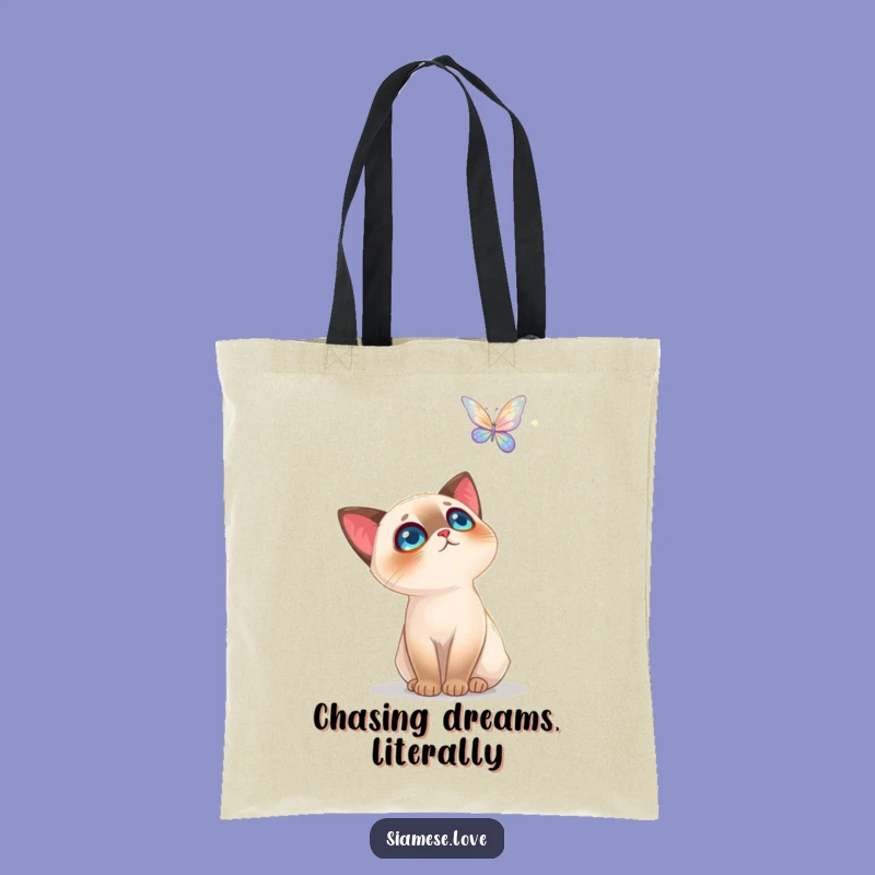 Funny Siamese Cat Tote Bag: Carrying Magic & Butterflies - A Stylish Gift