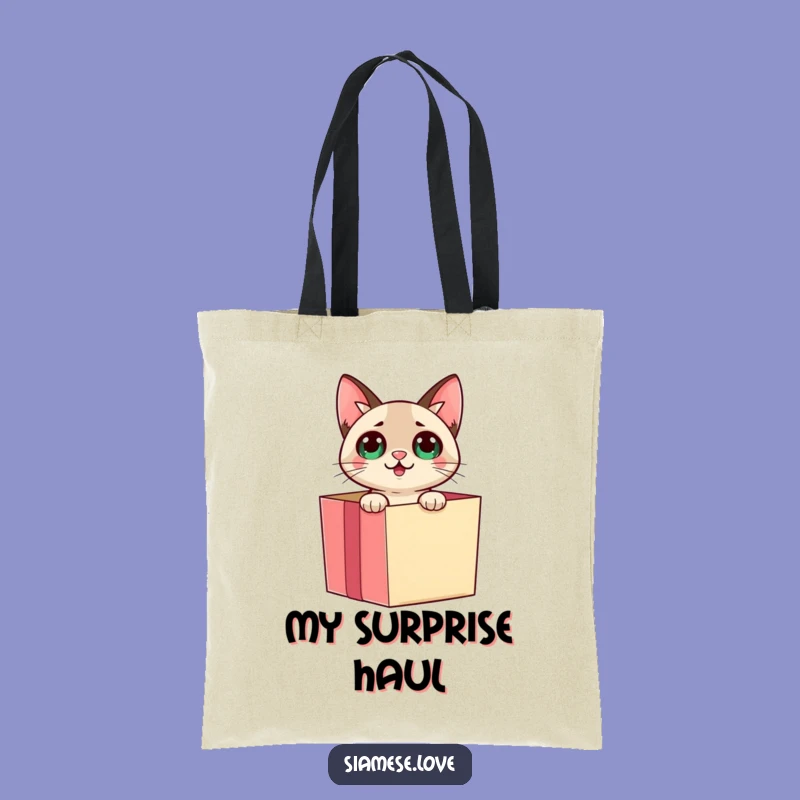 Funny Surprise Siamese Cat Tote Bag: Carry Your Treasures In Style