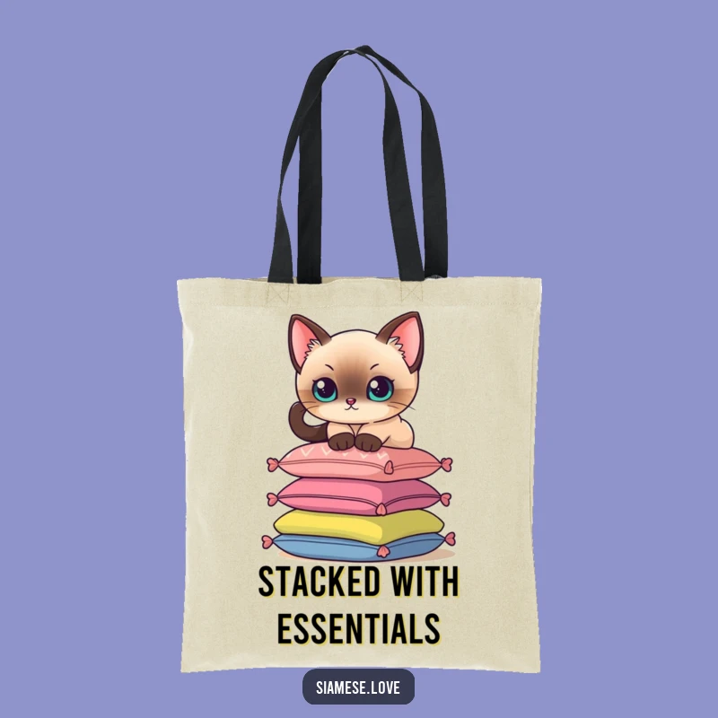 Funny Siamese Cat Tote Bag: Chic Perch, Hilarious Feline Accessory